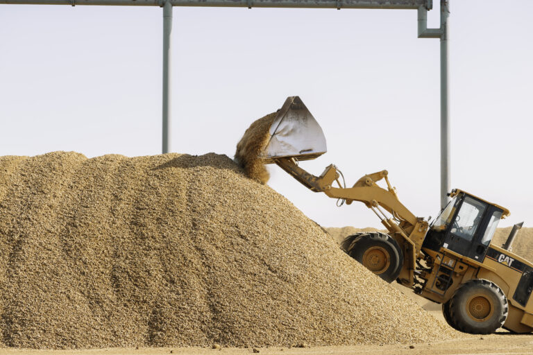 Bulldozer Hauling Almond Flour