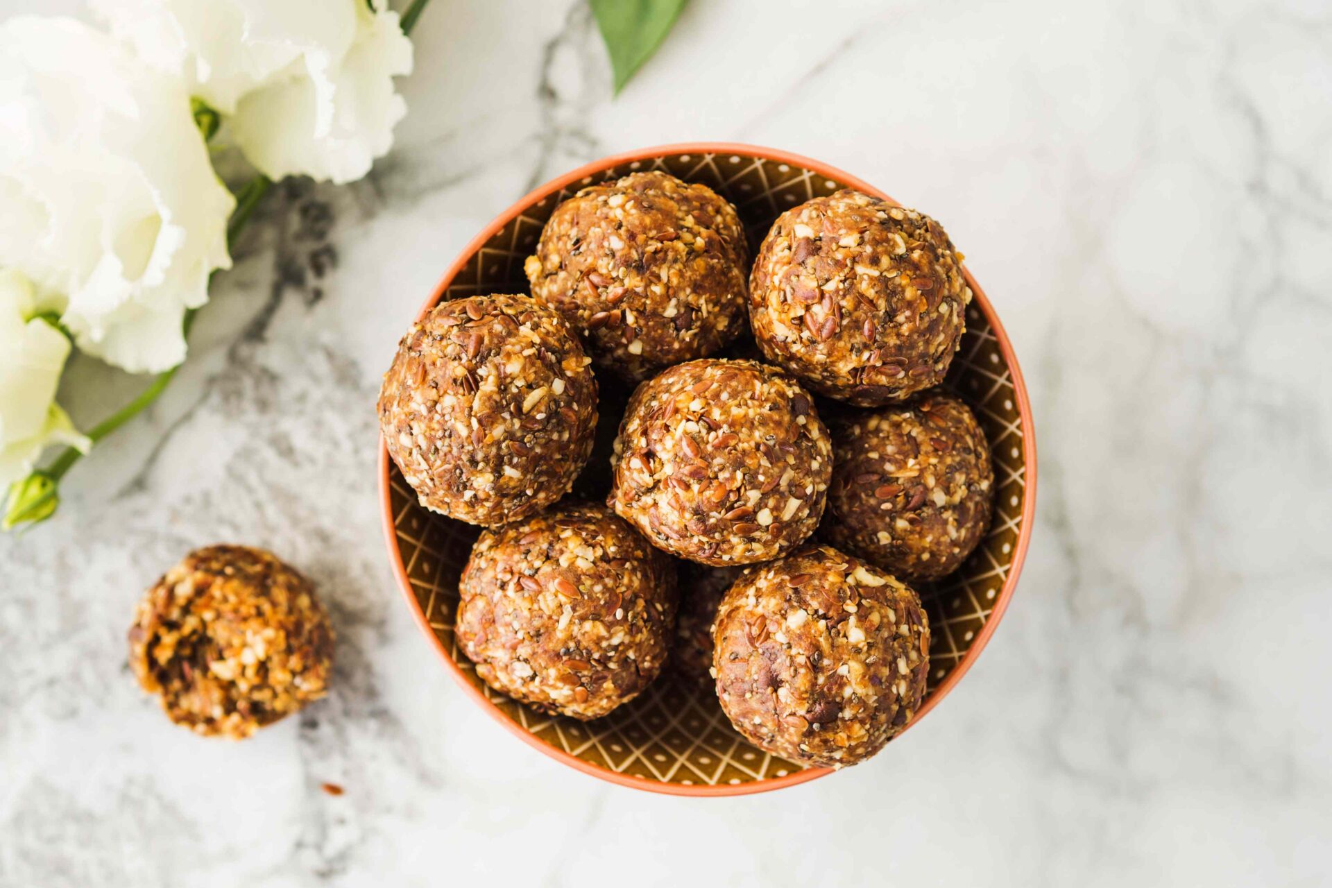 A Bowl of Protein Snack Bites Made with Organic Almonds