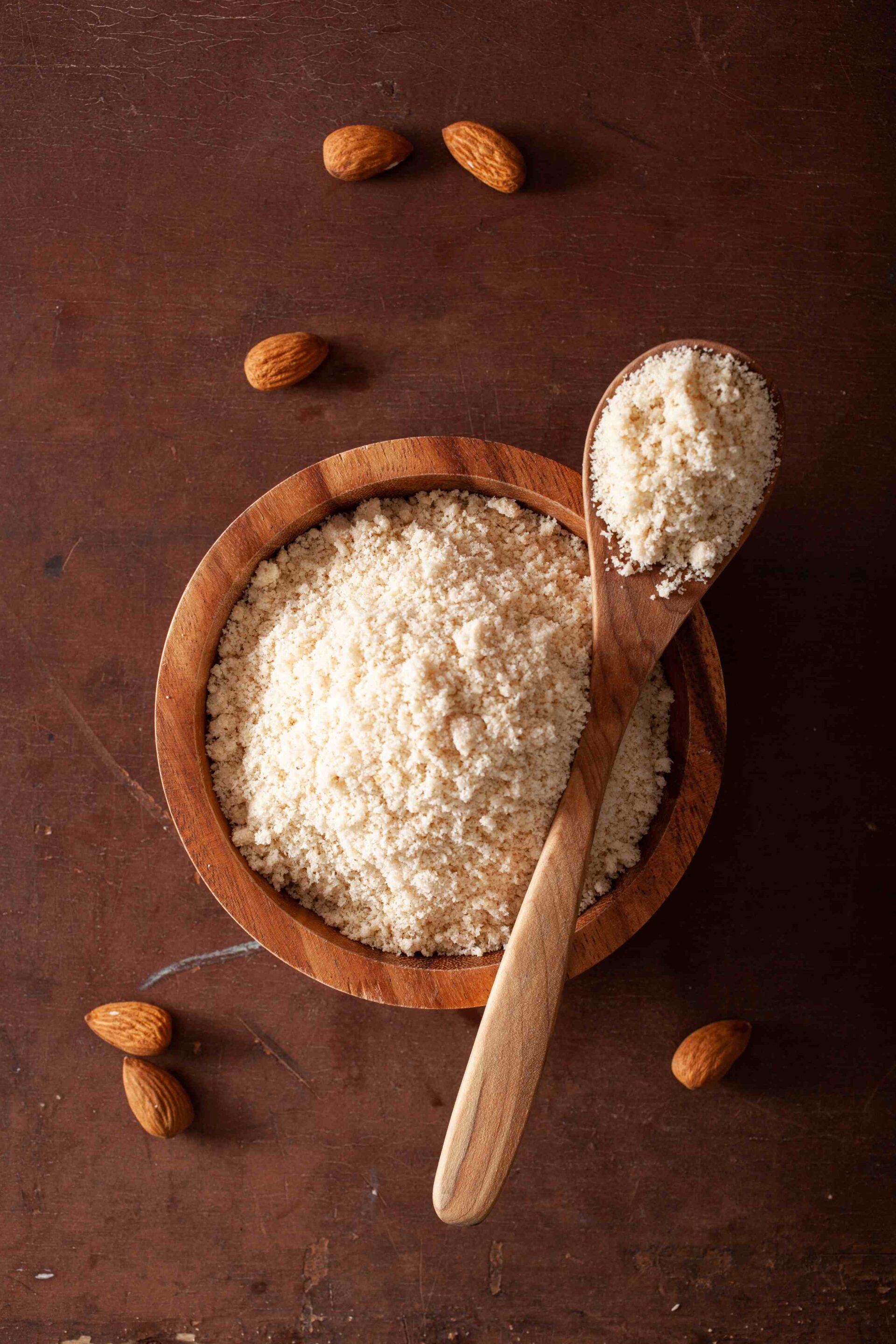 Bowl and Spoonful of Treehouse Almond Protein Powder