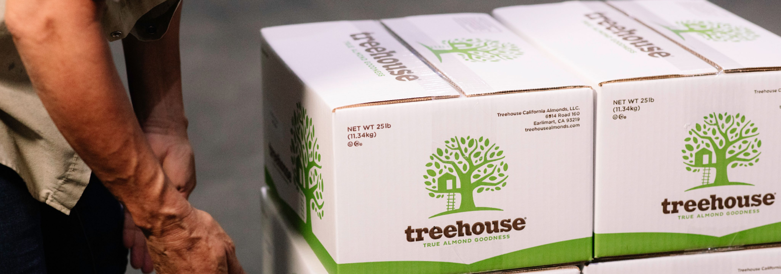 Boxes of Treehouse Almond Products
