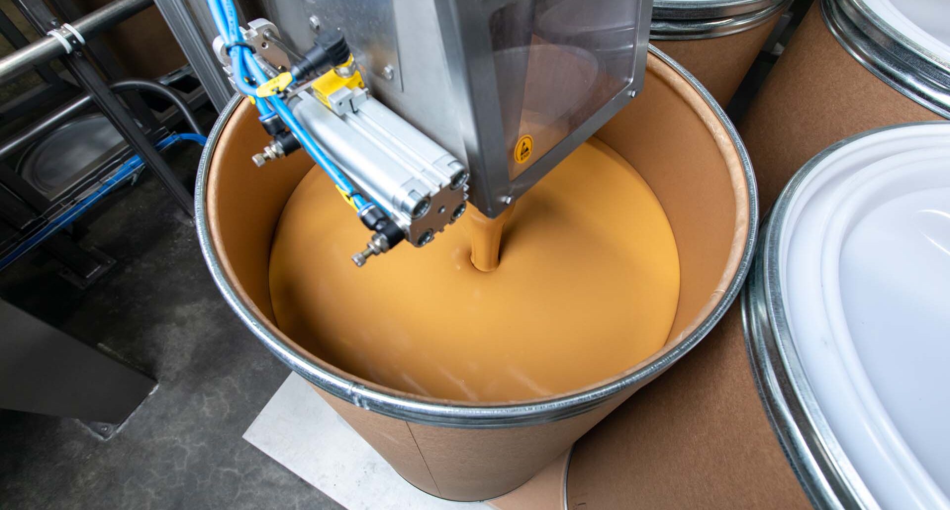 Almond Butter being mixed during production