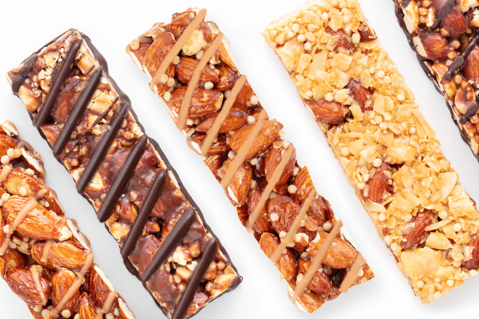 Assortment of Energy, Health and Breakfast Bars made with Whole Almonds