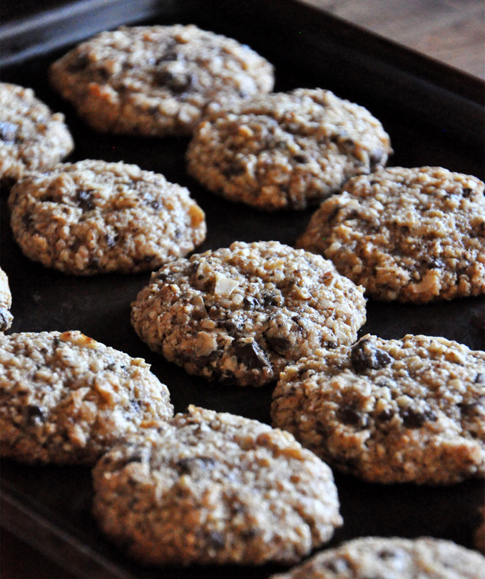 Blanched Almond Flour Cookies on a Baking Sheet