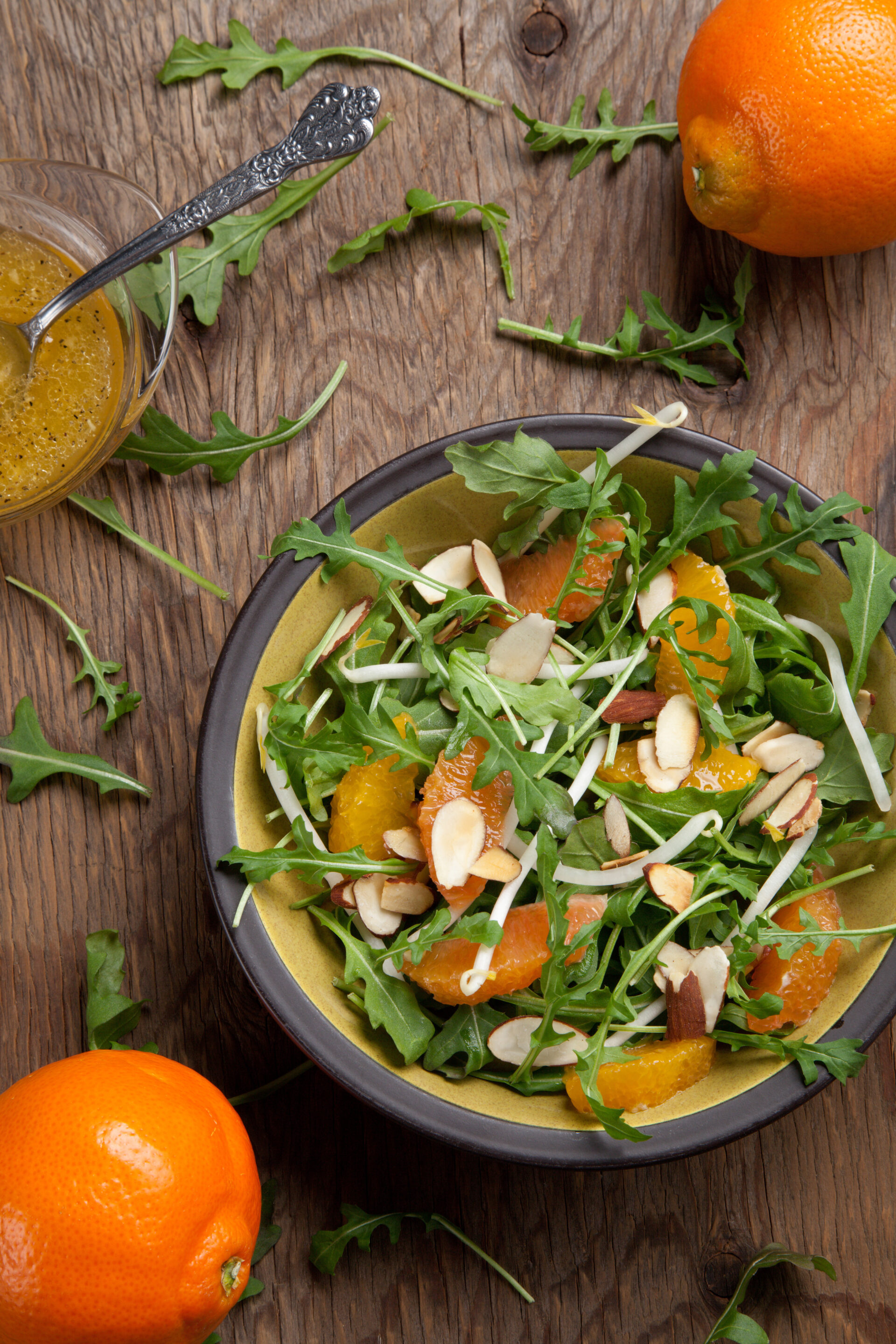 Arugula Salad With Mandaran Vinaigrette and Natural Sliced Almonds