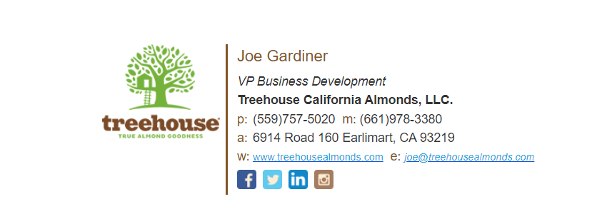 Joe Gardiner - Treehouse California Almonds VP Business Development